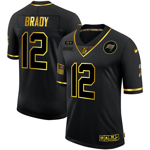 Tampa Bay Buccaneers #12 Tom Brady Men's 2020 Salute To Service Golden Limited Jersey Black cheap jerseys for sale - CheapJerseys.Shop