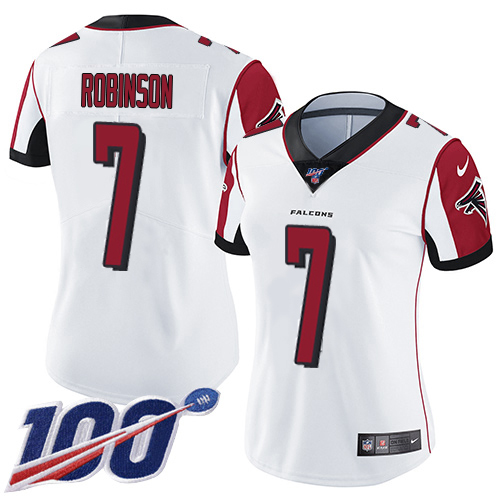 Falcons #7 Bijan Robinson White Stitched Women's 100th Season Vapor Untouchable Limited Jersey cheap jerseys for sale - CheapJerseys.Shop