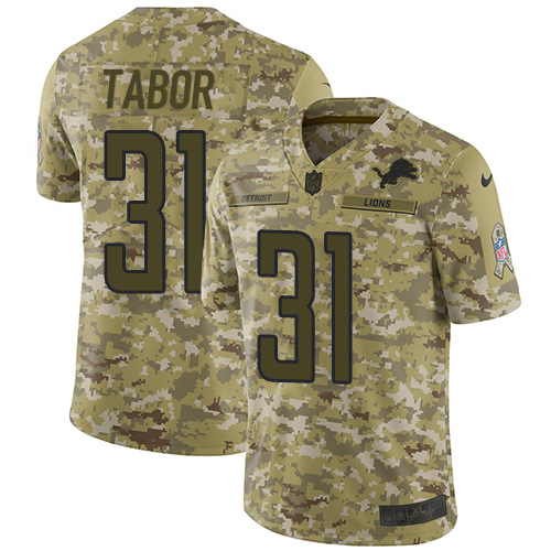 Detroit Lions #31 Teez Tabor Camo Men's Stitched Limited 2018 Salute To Service Jersey Men's cheap jerseys for sale - CheapJerseys.Shop