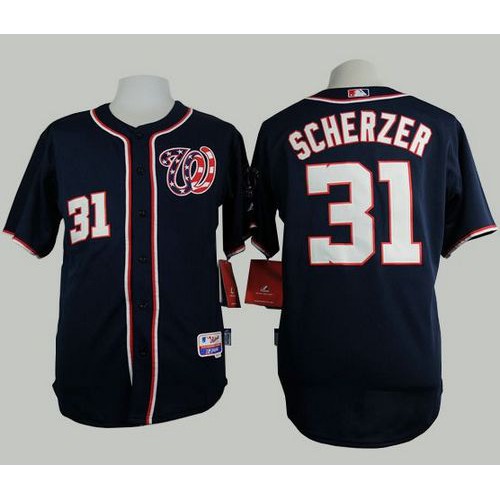 Washington Nationals #31 Max Scherzer Navy Blue Cool Base Stitched Jersey Men's cheap jerseys for sale - CheapJerseys.Shop