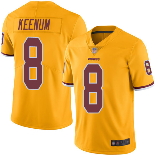 Washington Commanders #8 Case Keenum Gold Men's Stitched Limited Rush Jersey Men's cheap jerseys for sale - CheapJerseys.Shop