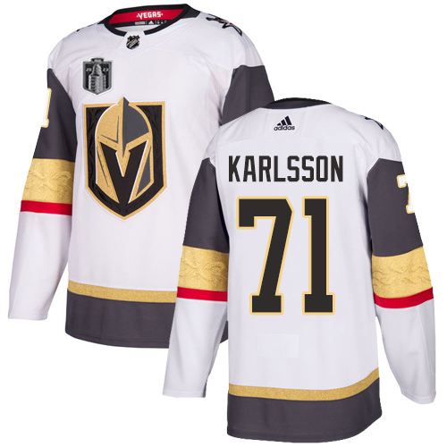 Golden Knights #71 William Karlsson White Road 2023 Stanley Cup Final Patch Authentic Stitched Jersey cheap jerseys for sale - CheapJerseys.Shop