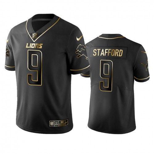 Detroit Lions #9 Matthew Stafford Men's Stitched Vapor Untouchable Limited Black Golden Jersey Men's cheap jerseys for sale - CheapJerseys.Shop