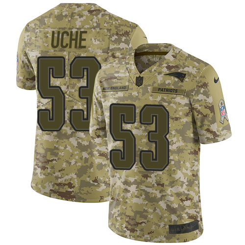 New England Patriots #53 Josh Uche Camo Youth Stitched Limited 2018 Salute To Service Jersey Youth cheap jerseys for sale - CheapJerseys.Shop