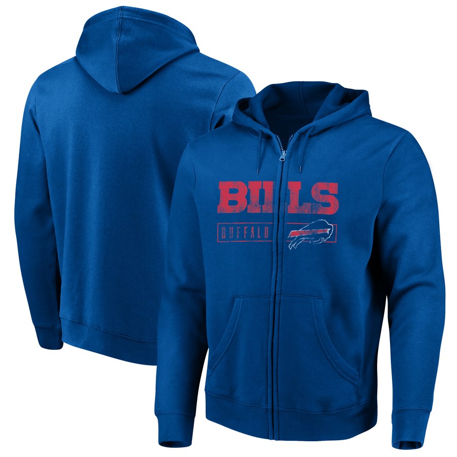 Buffalo Bills Majestic Hyper Stack Full-Zip Hoodie Royal cheap jerseys for sale - CheapJerseys.Shop