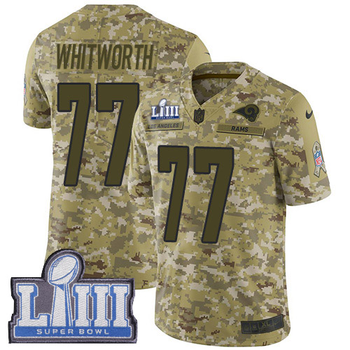 Los Angeles Rams #77 Andrew Whitworth Camo Super Bowl LIII Bound Youth Stitched Limited 2018 Salute to Service Jersey Youth cheap jerseys for sale - CheapJerseys.Shop