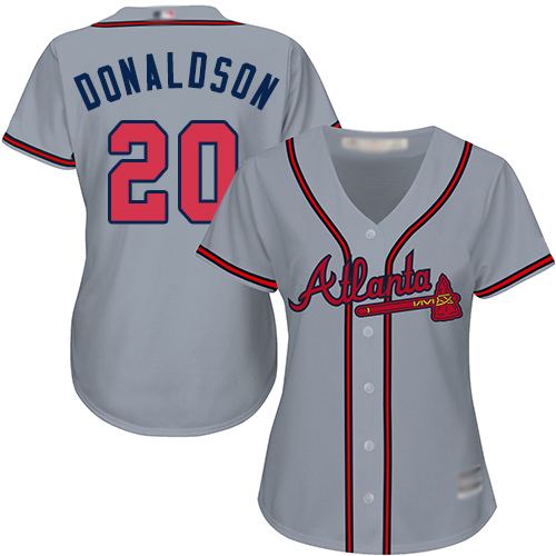 Atlanta Braves #20 Josh Donaldson Grey Road Women's Stitched Jersey Womens cheap jerseys for sale - CheapJerseys.Shop