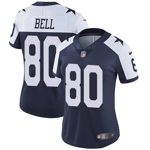 Dallas Cowboys #80 Blake Bell Navy Blue Thanksgiving Women's Stitched Vapor Throwback Limited Jersey Womens cheap jerseys for sale - CheapJerseys.Shop