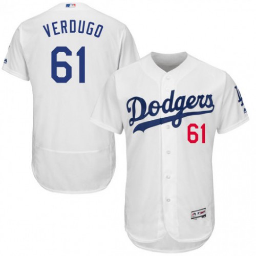 Los Angeles Dodgers #61 Alex Verdugo White Flexbase Authentic Collection Stitched Jersey Men's cheap jerseys for sale - CheapJerseys.Shop