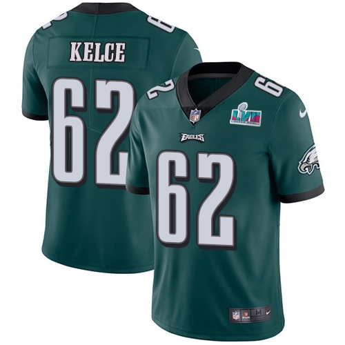 Eagles #62 Jason Kelce Green Team Color Super Bowl LVII Patch Youth Stitched Vapor Untouchable Limited Jersey cheap jerseys for sale - CheapJerseys.Shop