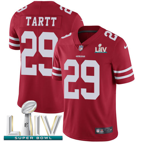 San Francisco 49ers #29 Jaquiski Tartt Red Super Bowl LIV 2020 Team Color Men's Stitched Vapor Untouchable Limited Jersey Men's cheap jerseys for sale - CheapJerseys.Shop