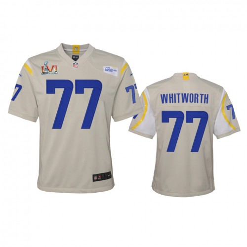 Los Angeles Los Angeles Rams #77 Andrew Whitworth Youth Super Bowl LVI Patch Game Jersey - Bone Youth cheap jerseys for sale - CheapJerseys.Shop