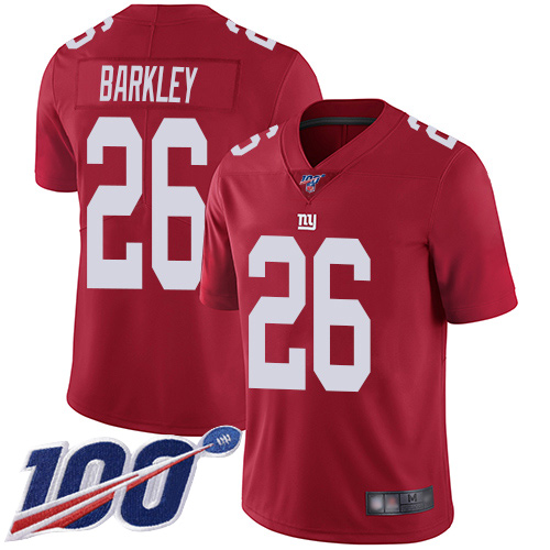 Giants #26 Saquon Barkley Red Youth Stitched Limited Inverted Legend 100th Season Jersey cheap jerseys for sale - CheapJerseys.Shop