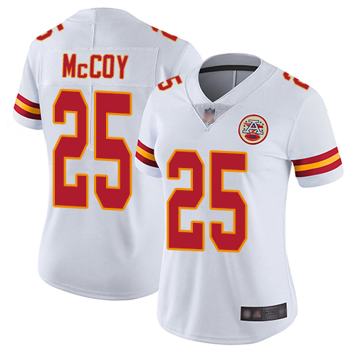 Kansas City Chiefs #25 LeSean McCoy White Women's Stitched Vapor Untouchable Limited Jersey Womens cheap jerseys for sale - CheapJerseys.Shop