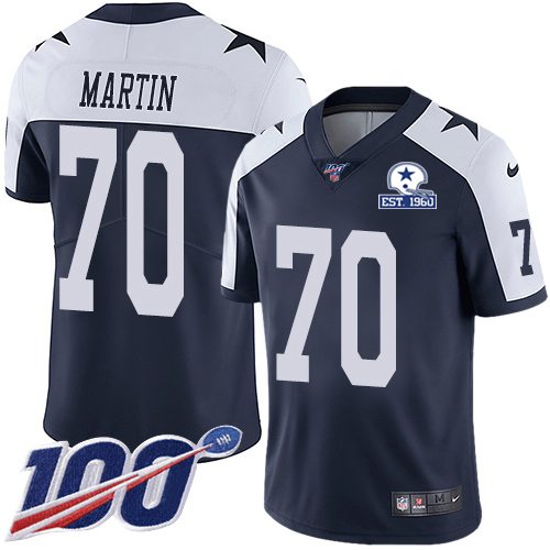 Dallas Cowboys #70 Zack Martin Navy Blue Thanksgiving Men's Stitched With Established In 1960 Patch 100th Season Vapor Untouchable Limited Throwba cheap jerseys for sale - CheapJerseys.Shop