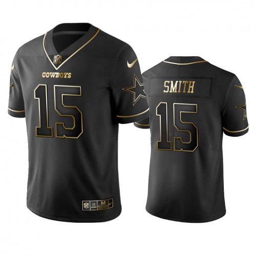 Dallas Cowboys #15 Devin Smith Black Golden Limited Edition Stitched Jersey Men's cheap jerseys for sale - CheapJerseys.Shop