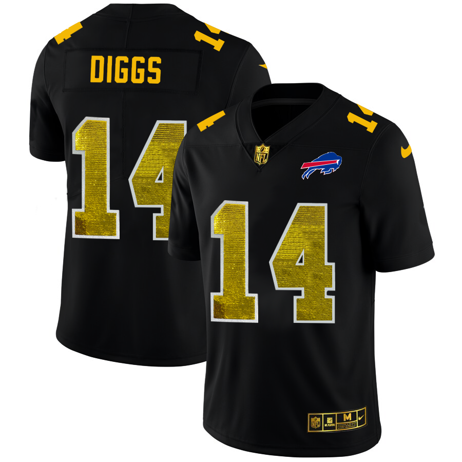 Buffalo Bills #14 Stefon Diggs Men's Black Golden Sequin Vapor Limited Jersey cheap jerseys for sale - CheapJerseys.Shop