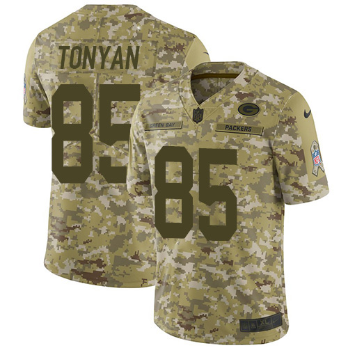 Green Bay Packers #85 Robert Tonyan Camo Men's Stitched Limited 2018 Salute To Service Jersey Men's cheap jerseys for sale - CheapJerseys.Shop
