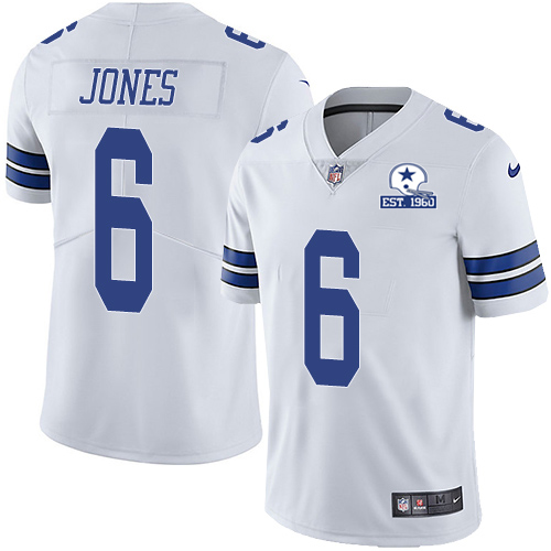 Dallas Cowboys #6 Chris Jones White Men's Stitched With Established In 1960 Patch Vapor Untouchable Limited Jersey Men's cheap jerseys for sale - CheapJerseys.Shop