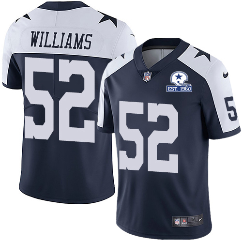 Dallas Cowboys #52 Connor Williams Navy Blue Thanksgiving Men's Stitched With Established In 1960 Patch Vapor Untouchable Limited Throwback Jersey cheap jerseys for sale - CheapJerseys.Shop