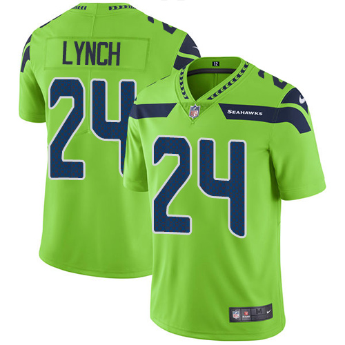 Seattle Seahawks #24 Marshawn Lynch Green Men's Stitched Limited Rush Jersey Men's cheap jerseys for sale - CheapJerseys.Shop