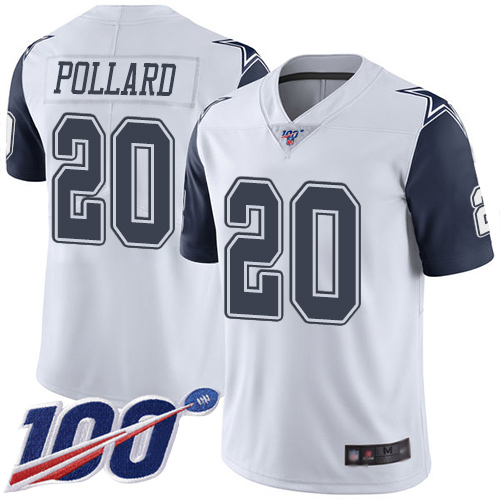 Cowboys #20 Tony Pollard White Youth Stitched Limited Rush 100th Season Jersey cheap jerseys for sale - CheapJerseys.Shop