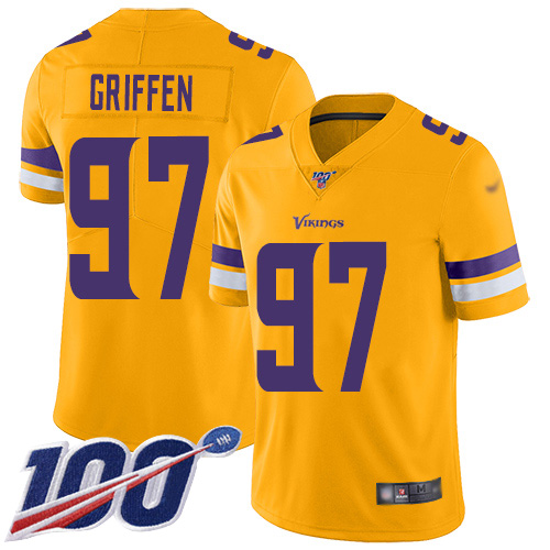 Minnesota Vikings #97 Everson Griffen Gold Men's Stitched Limited Inverted Legend 100th Season Jersey Men's cheap jerseys for sale - CheapJerseys.Shop