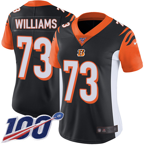 Cincinnati Bengals #73 Jonah Williams Black Team Color Women's Stitched 100th Season Vapor Untouchable Limited Jersey Womens cheap jerseys for sale - CheapJerseys.Shop