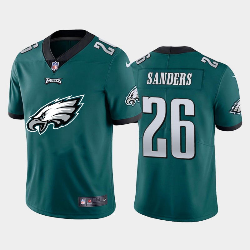 Philadelphia Eagles #26 Miles Sanders Green Men's Big Team Logo Vapor Limited Jersey cheap jerseys for sale - CheapJerseys.Shop