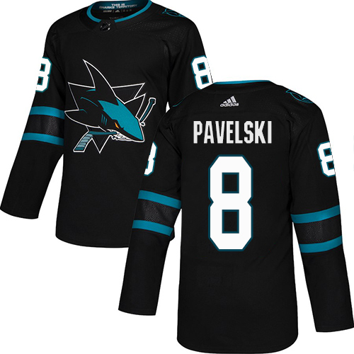 San Jose Sharks #8 Joe Pavelski Black Alternate Authentic Stitched Youth Jersey Youth cheap jerseys for sale - CheapJerseys.Shop