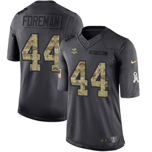 Minnesota Vikings #44 Chuck Foreman Black Men's Stitched Limited 2016 Salute To Service Jersey Men's cheap jerseys for sale - CheapJerseys.Shop