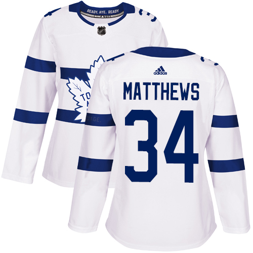 Maple Toronto Maple Leafs #34 Auston Matthews White Authentic 2018 Stadium Series Women's Stitched Jersey Womens cheap jerseys for sale - CheapJerseys.Shop