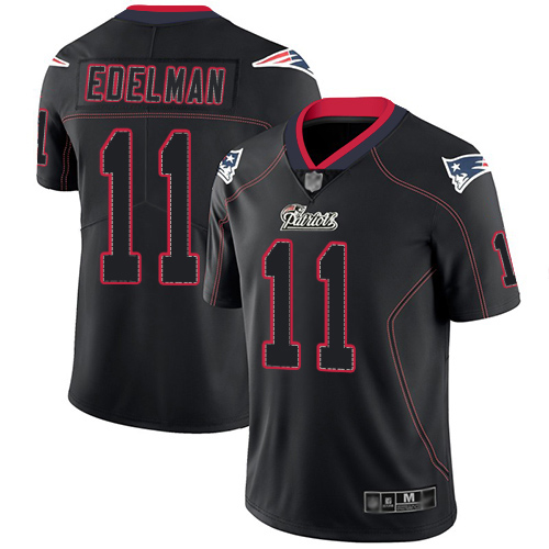 Patriots #11 Julian Edelman Lights Out Black Men's Stitched Limited Rush Jersey cheap jerseys for sale - CheapJerseys.Shop