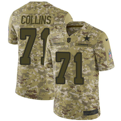Dallas Cowboys #71 La'el Collins Camo Youth Stitched Limited 2018 Salute to Service Jersey Youth cheap jerseys for sale - CheapJerseys.Shop