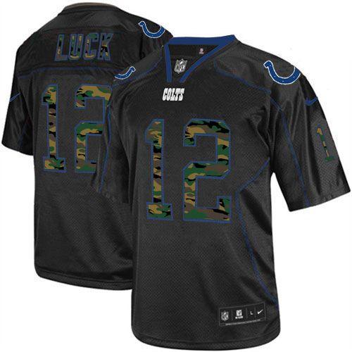 Indianapolis Colts #12 Andrew Luck Black Men's Stitched Elite Camo Fashion Jersey Men's cheap jerseys for sale - CheapJerseys.Shop