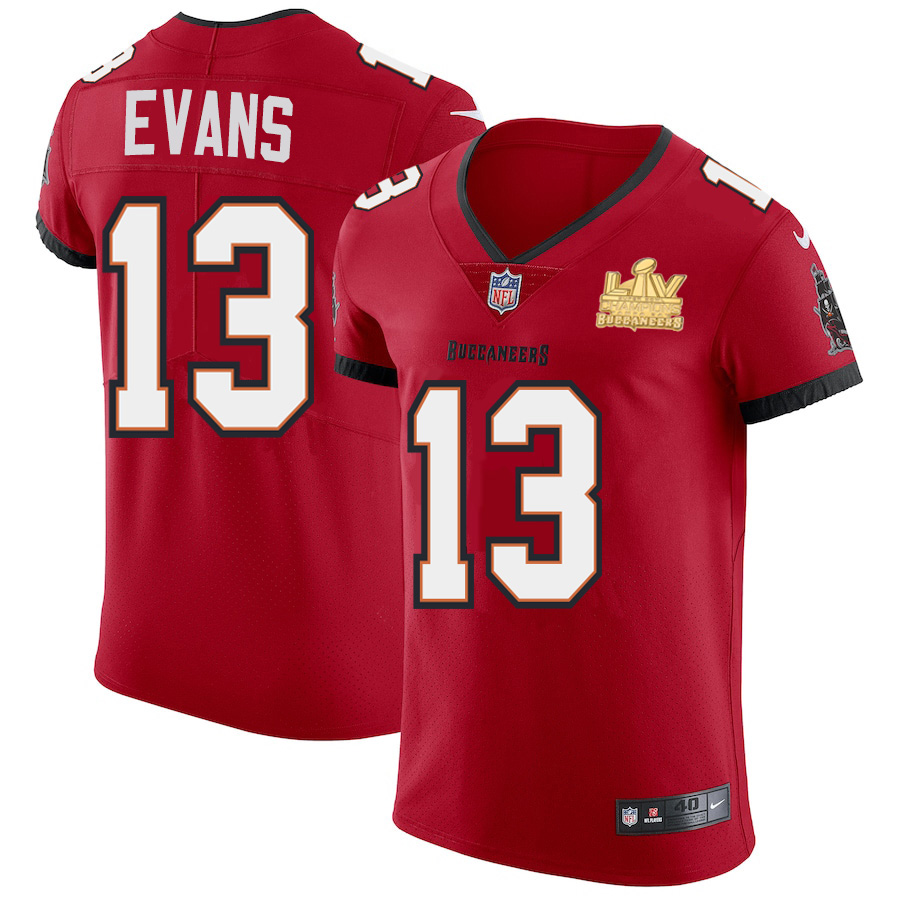 Tampa Bay Buccaneers #13 Mike Evans Men's Super Bowl LV Champions Patch Red Vapor Elite Jersey cheap jerseys for sale - CheapJerseys.Shop