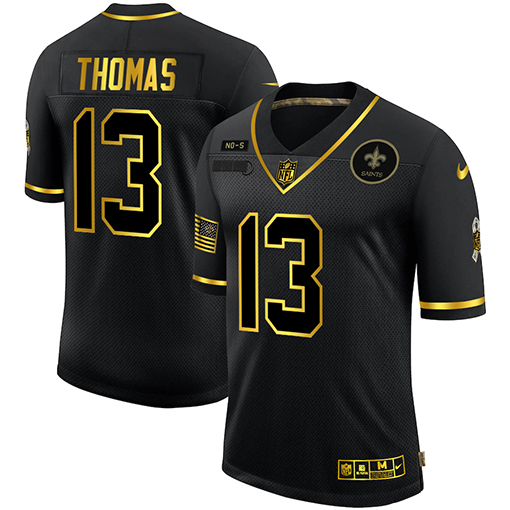New Orleans Saints #13 Michael Thomas Men's 2020 Salute To Service Golden Limited Jersey Black cheap jerseys for sale - CheapJerseys.Shop
