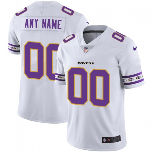 Baltimore Ravens Custom White Team Logo Vapor Limited Jersey cheap jerseys for sale - CheapJerseys.Shop