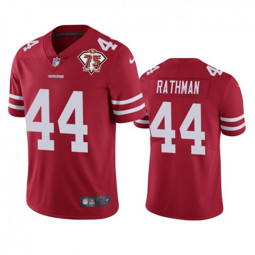 San Francisco 49ers #44 Tom Rathman Red Youth 75th Anniversary Stitched Vapor Untouchable Limited Jersey Youth cheap jerseys for sale - CheapJerseys.Shop