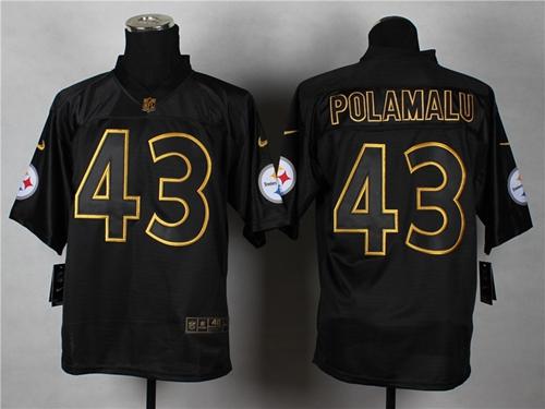 Steelers #43 Troy Polamalu Black Gold No. Fashion Men's Stitched Elite Jersey cheap jerseys for sale - CheapJerseys.Shop