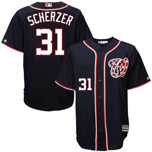 Washington Nationals #31 Max Scherzer Navy Blue New Cool Base Stitched Jersey Men's cheap jerseys for sale - CheapJerseys.Shop
