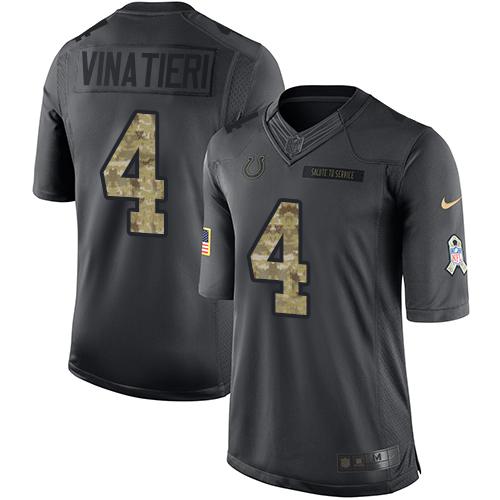 Indianapolis Colts #4 Adam Vinatieri Black Men's Stitched Limited 2016 Salute to Service Jersey Men's cheap jerseys for sale - CheapJerseys.Shop
