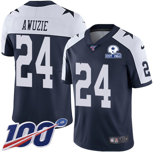 Dallas Cowboys #24 Chidobe Awuzie Navy Blue Thanksgiving Men's Stitched With Established In 1960 Patch 100th Season Vapor Untouchable Limited Thro cheap jerseys for sale - CheapJerseys.Shop