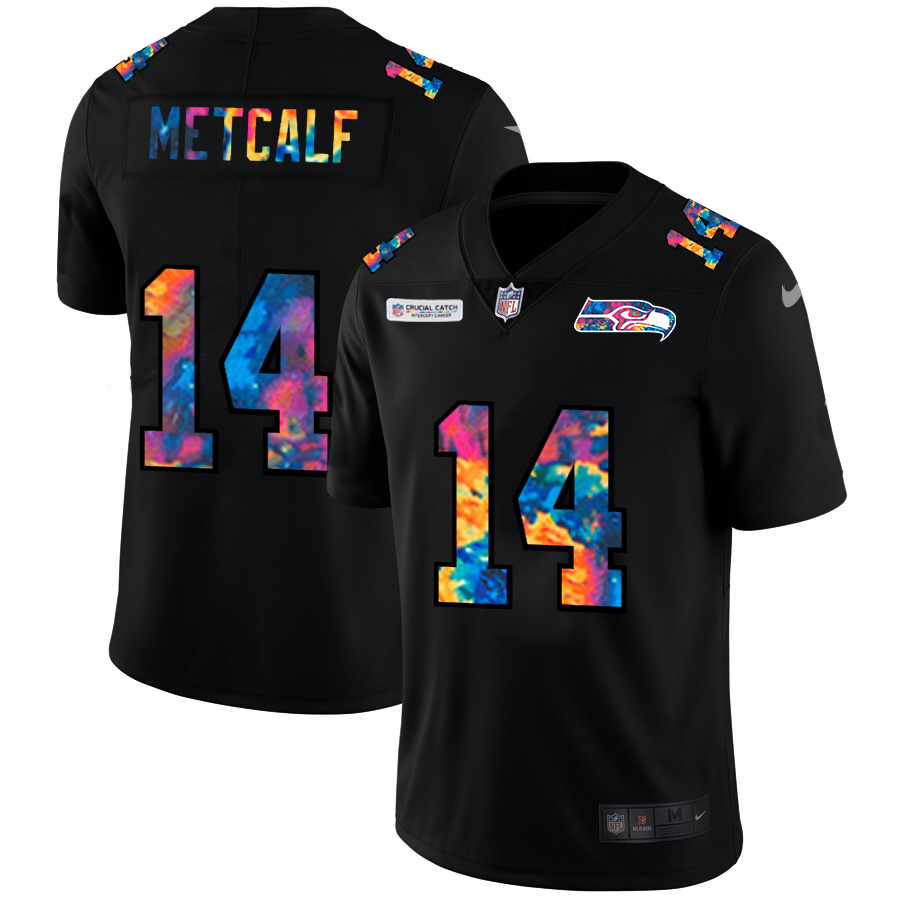 Seattle Seahawks #14 DK Metcalf Men's Multi-Color Black 2020 Crucial Catch Vapor Untouchable Limited Jersey cheap jerseys for sale - CheapJerseys.Shop