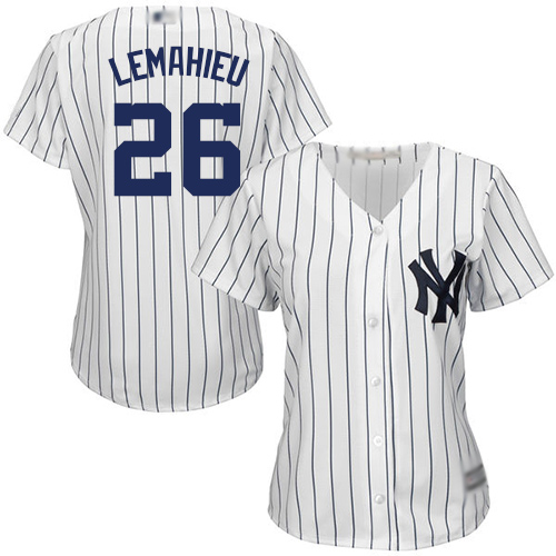 New York Yankees #26 DJ LeMahieu White Strip Home Women's Stitched Jersey Womens cheap jerseys for sale - CheapJerseys.Shop