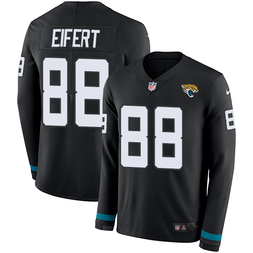 Jacksonville Jaguars #88 Tyler Eifert Black Team Color Youth Stitched Limited Therma Long Sleeve Jersey Youth cheap jerseys for sale - CheapJerseys.Shop