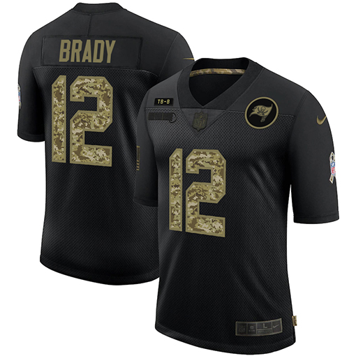 Tampa Bay Buccaneers #12 Tom Brady Men's 2020 Salute To Service Camo Limited Jersey Black cheap jerseys for sale - CheapJerseys.Shop