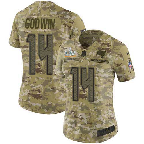 Buccaneers #14 Chris Godwin Camo Women's Super Bowl LV Bound Stitched Limited 2018 Salute To Service Jersey cheap jerseys for sale - CheapJerseys.Shop