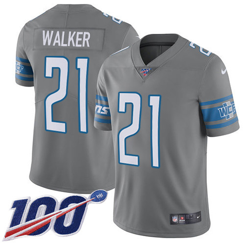 Detroit Lions #21 Tracy Walker Gray Men's Stitched Limited Rush 100th Season Jersey Men's cheap jerseys for sale - CheapJerseys.Shop