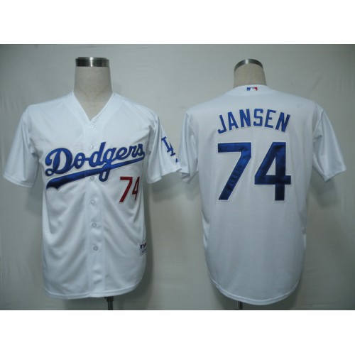 Los Angeles Dodgers #74 Kenley Jansen White Cool Base Stitched Jersey Men's cheap jerseys for sale - CheapJerseys.Shop